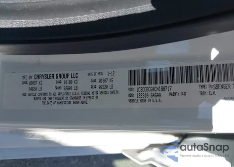 2012 Chrysler 200 Limited from USA, damaged, VIN 1C3CCBCG0CN188717